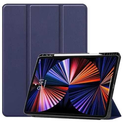 CoreParts Cover for iPad Pro 12.9 2021 for iPad Pro 12.9-inch 5th, W126439218 (for iPad Pro 12.9-inch 5th Gen (2021) Tri-fold Caster TPU Cover Built-in S Pen Holder with Auto Wake)