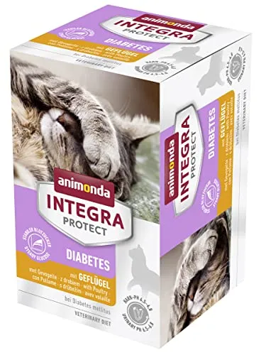 animonda INTEGRA PROTECT Katzenfutter nass Diabetes Geflügel (6 x 100g), vom Tierarzt empfohlen bei Diabetes mellitus, mit Veterinären entwickeltes Diätalleinfutter für erwachsene Katzen