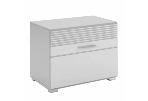 Newroom Sitzbank Melinda - Moderne Hochglanz Sitzbank für Flur - Sitzbank in Weiß Hochglanz, ideal als Schuhschrank oder Ablage. Funktional und elegant, passt perfekt in jedes Zuhause!