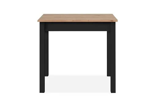 Moderner Esstisch Capri 110x76x67 cm in Artisan Eiche mit schwarzem Vierkantfuß - Stylischer Esstisch in Artisan Eiche (110x76x67 cm) für Esszimmer und Küche. Robuste Melamin-Oberfläche und ABS-Kanten sorgen für Langlebigkeit. Ideal für bis zu 45 kg belastbar, einfache Montage inklusive.