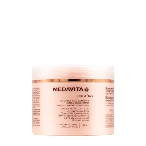 Medavita Huile d'Etoile Maschera 500ml - Ganzkörperpflege - Aufhellende Glanzmaske mit wertvollen natürlichen Ölen, die dem Haar intensiven Glanz und Geschmeidigkeit verleiht, ohne es zu beschweren. Ideal für seidig weiche Haare!