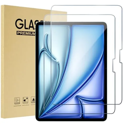 ProCase 2 Stück Schutzfolie für iPad Air 11 Zoll M4/M3/M2 (2026/2025/2024), 9H Gehärtetes Glas für 11" iPad Air 8./7./6. Generation, Displayschutz Screen Protector Folie Schutzglas für ipad Air 11