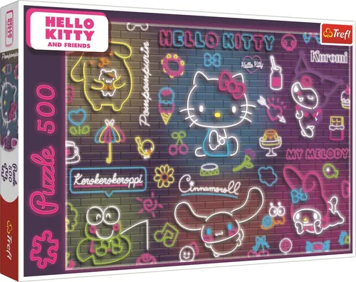 Trefl Puzzle Neon Hello Kitty - 500 Teile - bunte Kartonpuzzle