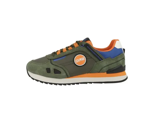 Colmar Unisex Travis Sport Colors Sneakers in Militärgrün-Orange-Blau - Modische Colmar Travis Sport Sneakers in Militärgrün-Orange-Blau für den täglichen Einsatz. Bequeme Passform und modernes Design für aktive Männer und Frauen.
