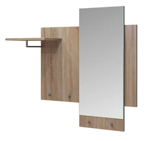 MySpiegel.de Garderobenpaneel Ajnur - Elegantes Garderobenpaneel in Schwarz, ideal für eine stilvolle Flureinrichtung. Bietet praktische Ablageflächen für Jacken und Accessoires.