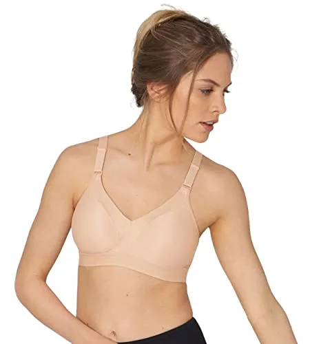 Triumph Triaction Studio Wellness N BH Beige D 90 Damen - Funktionsunterwäsche für Yoga und Pilates, bietet natürliche Unterstützung und optimalen Komfort durch weiche Cups und elastisches Unterbrustband.
