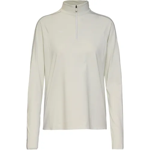 HOKA GLIDETECH Funktionsshirt Damen - Truffle Salt, Größe S - Langärmeliges Funktionsshirt für Damen aus flexiblem Stretchgewebe. Ideal für aktive Tage, bietet es optimalen Tragekomfort und reguliert die Feuchtigkeit.
