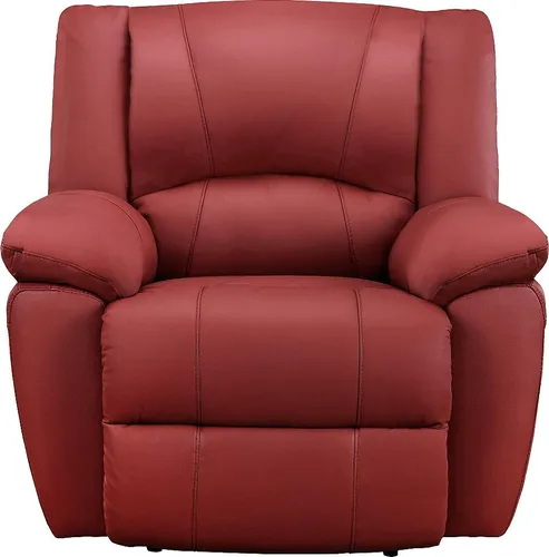 Vente-Unique Relaxsessel Rot aus Leder, 1-Sitzer, 102x97x99 cm - Entspannen Sie stilvoll mit dem roten Relaxsessel aus korrigiertem Rindsleder. Mit einem maximalen Neigungswinkel von 135° und elegantem Design ist er ideal für gemütliche Filmabende oder gesellige Runden.