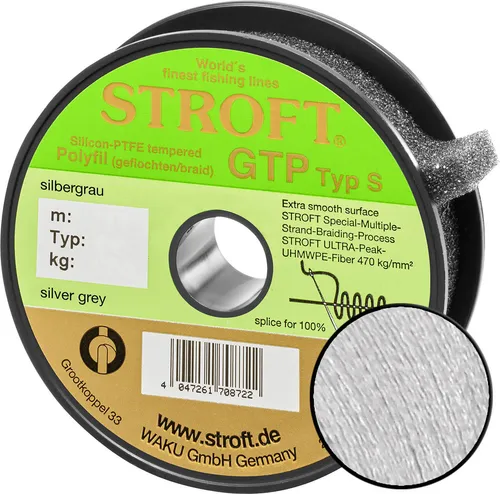 Schnur STROFT GTP Typ S Geflochtene 100m Silbergrau S7-0,30mm-20kg