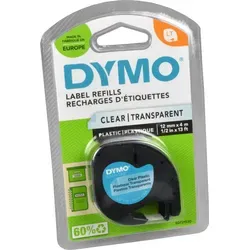 Original Dymo 12267 S0721530 DirectLabel-Etiketten - 12mm x 4m transparente Polyesteretiketten, ideal für präzise Beschriftungen im Büro und Organisation