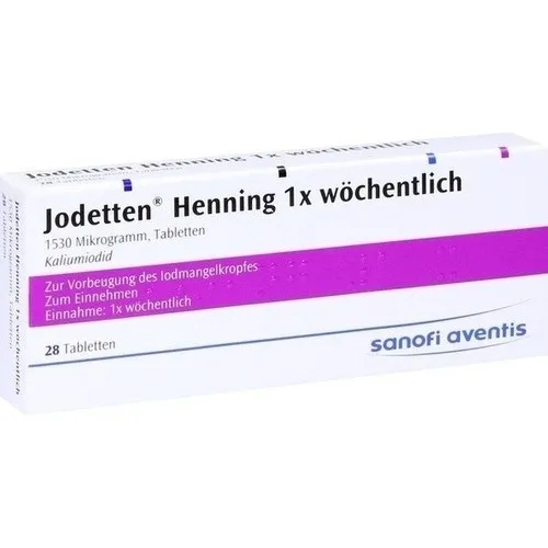 Sanofi-Aventis JODETTEN Henning 1x wöchentlich Tabletten - Arzneimittel zur Jodversorgung, ideal für eine wöchentliche Einnahme und unterstützt die gesunde Schilddrüsenfunktion.