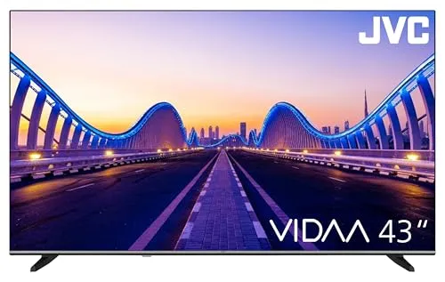 JVC 43 Zoll Smart TV VIDAA LT-43VDF5455 - Full HD HDR Fernseher mit Triple-Tuner - Fernseher mit 43 Zoll, Full HD und HDR für atemberaubende Bilder. Genießen Sie grenzenlose Unterhaltung mit VIDAA OS und zahlreichen Apps wie Netflix und Prime Video.