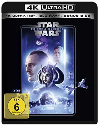 STAR WARS Ep. I: Die dunkle Bedrohung [Blu-ray] - Sci-Fi-Klassiker mit epischen Weltraumschlachten, freigegeben ab 6 Jahren und perfekt für die ganze Familie.
