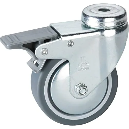 Dörner + Helmer 774511C Lenkrolle mit Rückenloch, ø 100mm, mit Feststeller