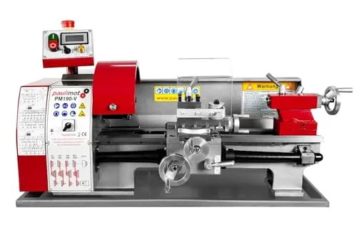 Drehmaschine PM190-V - 400 mm Spitzenweite, frequenzgesteuert mit variabler Drehzahl und automatischem Längsvorschub