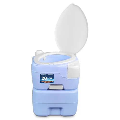 SereneLife Camping Toiletten - 20L Porta Potti mit Handyhalter - Camping-Toilette mit 120 Spülungen und 12L Frischwassertank, ideal für Outdoor-Abenteuer und Reisen. Inklusive Reinigungssprühgerät für einfache Pflege.