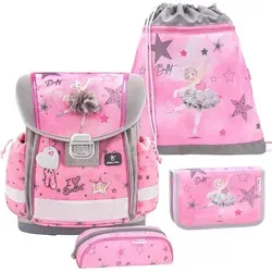 Belmil Classy ergonomisches Schulranzen-Set 4-teilig "Ballet Light Pink" - Ergonomisches Schulranzen-Set in zartem Rosa, perfekt für einen gesunden Rücken und viel Stauraum für Schule und Freizeit.