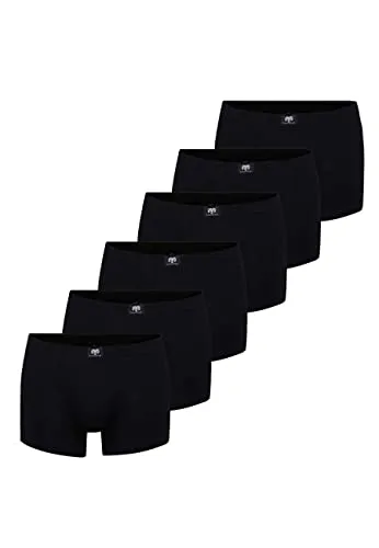 CECEBA Boxershorts Herren 6er Pack - Schwarz-Dunkel-Uni - Boxershorts aus 95% Baumwolle, sehr weich und angenehm zu tragen. Ideal für den täglichen Gebrauch und bietet eine körpernahe Passform.