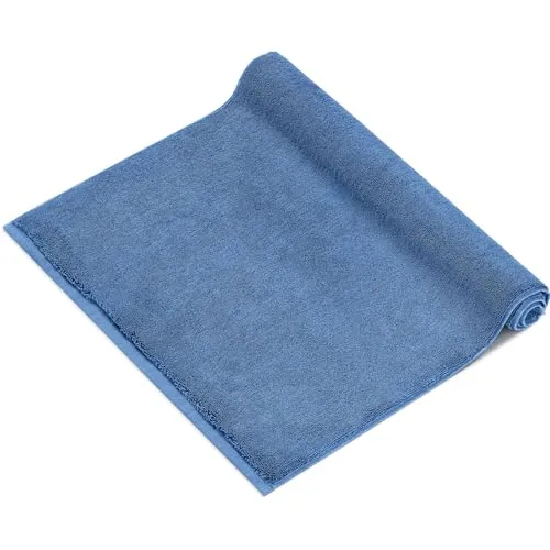 herzbach home Premium Badvorleger PURA | 60 x 90 cm | Extra weicher Badteppich in Blau - Premium Badvorleger aus 100% Baumwolle mit dichtem Flor für extra Saugfähigkeit. Die weiche Oberfläche sorgt für ein angenehmes Gefühl auf der Haut. Pflegeleicht und langlebig, ideal für Ihr Badezimmer.