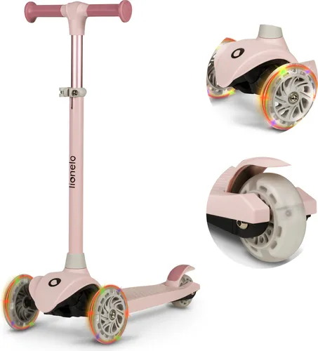 lionelo Dreiradscooter JESSY - Ergonomisches Design, beleuchtete große Räder, ideal für Kinder ab 3 Jahren, hohe Tragkraft bis 50 kg