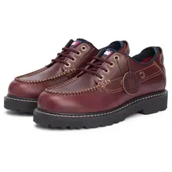 Tommy Jeans ARCHIVE '01 BOAT SHOE LEATHER Bootsschuh Bootsschuh, Halbschuh mit Kontrast-Rahmennaht braun 44 EU