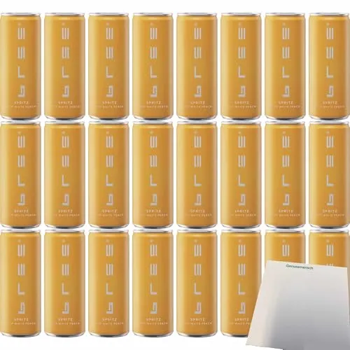 usy Bundle für Bree Spritz White Peach 10,5% vol (24x0,25L Dose) - Spirituosen-Geschenkideen: Fruchtiger Wein-Cocktail mit spritzigem Pfirsichgeschmack in praktischen Dosen – ideal für Partys und unterwegs!