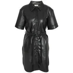 Noisy may Midikleid Andy - Elegantes schwarzes Kleid in XS - Kleider für jeden Anlass, lockere Passform und aus hochwertigem Lederimitat für einen stilvollen Look.