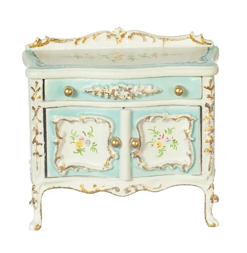 Puppenhaus Viktorianisch Wickel Tisch Blau-Weiß 1: 62.2cm JBM Kinderzimmermöbel