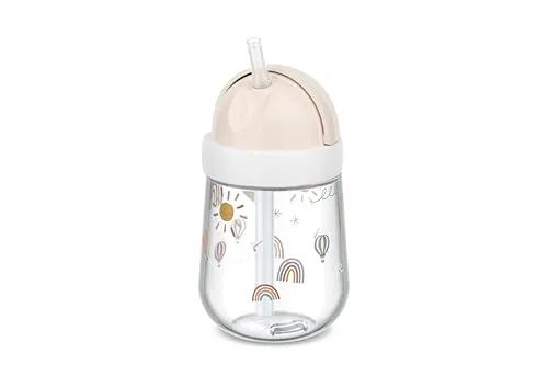 Mepal Kinderbecher Mio Strohhalmbecher 300 ml - Der Mepal Mio Strohhalmbecher (300 ml) in bunten Farben ist ideal für unterwegs. 100% auslaufsicher, leicht zu reinigen und perfekt für kleine Hände. Der praktische Strohhalm springt beim Schieben heraus. Für Kinder ab 9 Monaten geeignet.