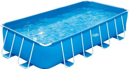 Summer Waves Frame Pool 488 x 244 x 107 cm - Aufstellpool aus robustem Stahl, ideal für die ganze Familie und perfekt für heiße Sommertage.