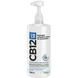 CB12 Mundspülung 1000 ML - Effektive Bekämpfung von Mundgeruch für bis zu 12 Stunden, mit Zinkacetat und Chlorhexidin für optimale Mundhygiene