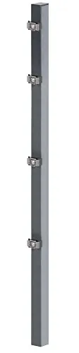 Pfosten ALBERTS Klemmlasche für Doppelstabmatte 6 x 4 x 175 cm - Gartenzäune, stabiler Metallpfosten in elegantem Anthrazit für eine sichere und langlebige Zaunmontage.