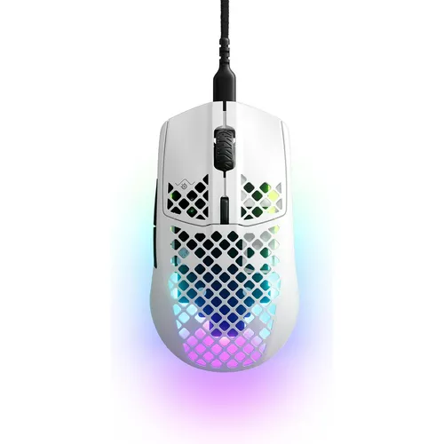 SteelSeries Aerox 3 2022 Edition - Weiß - Gaming-Maus mit nur 59 g Gewicht für blitzschnelles Gameplay, ausgestattet mit AquaBarrier für Wasser- und Staubschutz sowie einem präzisen TrueMove Core Sensor für höchste Genauigkeit.