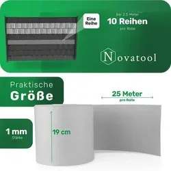 Novatool PREMIUM PP Sichtschutzstreifen 50m für Doppelstabmattenzaun - Hochwertiger Sichtschutzstreifen aus langlebigem PREMIUM PP, ideal für Privatsphäre im Garten oder auf dem Balkon. 100% recyclingfähig und ohne Clips einsetzbar.
