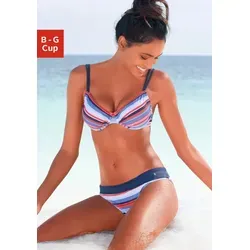Bügel-Bikini S.OLIVER Damen Gr. 40 Cup G - Bademode im modernen Streifendesign mit verstellbaren Trägern und bequemer Hose. Ideal für den Sommer am Strand!