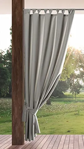 Eurofirany Garden Outdoorvorhang mit Schlaufen – 155x220 cm, Hellgrau - Outdoorvorhänge, wetterfest und vielseitig einsetzbar, idealer Sichtschutz und Sonnenschutz für Garten, Terrasse oder Pavillon.