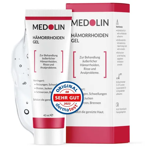 Medolin® Hämorrhoiden Gel - Effektive Salbe gegen Juckreiz & Brennen - Sonstige, lindert schnell Beschwerden und sorgt für eine wohltuende Kühlung bei Hämorrhoiden.