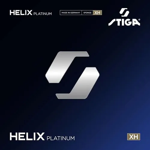 Stiga Helix Platinum XH Belag schwarz 2,2 - Weltklasse Tischtennisbelag für offensive Spieler. Bietet mehr Kontrolle, Power und Spin dank innovativer Schwammkonstruktion. Perfekt für präzise Schläge und maximale Flexibilität.