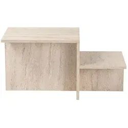 Modern Rustic Coffee Table aus Travertine - Konferenztisch aus 100% melaminbeschichtetem Spanplatten, langlebig und elegant – ideal für moderne Home Offices und Studienräume.