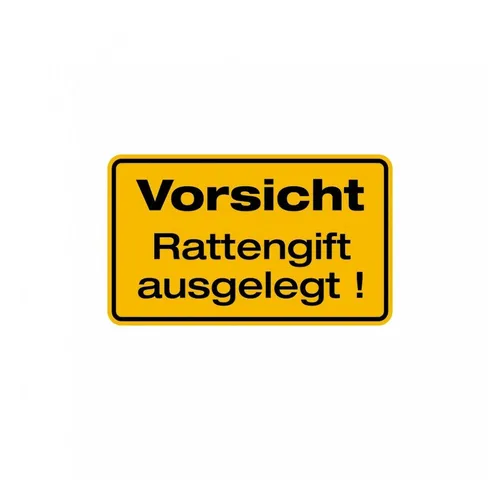 König Werbeanlagen Hinweisschild Schild Vorsicht Rattengift ausgelegt!, Alu 120 x 200 mm