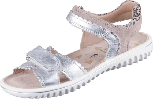 Superfit Sandalen aus Leder für Babys - Hochwertige Sandalen in Silber mit zwei anpassbaren Klettverschlüssen. Die gepolsterten Riemchen sorgen für hohen Tragekomfort. Ideal für kleine Entdeckerinnen!