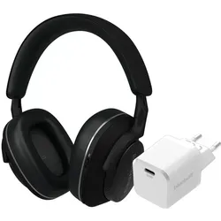 Bowers & Wilkins Px7 S2e Schwarz + BlueBuilt Power-Delivery-Ladegerät mit USB-C-Port 20 W Weiß