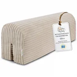 Bettkantenschutz für Kinderbetten 120 cm - Beige - Sicherer Kantenschutz für Kinderbetten, schützt vor Stößen und bietet zusätzlichen Komfort als Rückenlehne. Ideal für verschiedene Bettmodelle und einfach zu reinigen.