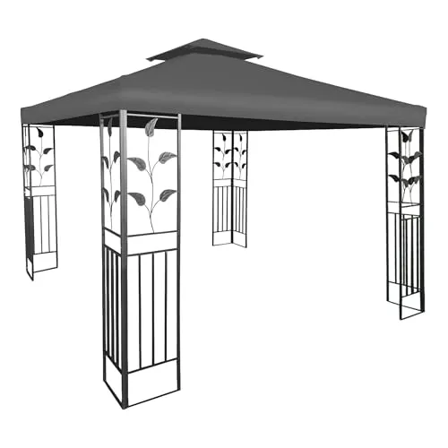Pavillon Ersatzdach 3x3 - Wasserdicht in Anthrazit - Pavillon- & Pergolateile, hochwertiges, wasserdichtes Ersatzdach in verschiedenen Farben für optimalen Wetterschutz und Langlebigkeit.