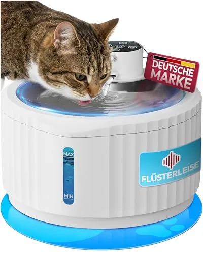 Miaura® Katzenbrunnen kabellos - 2,8L Trinkbrunnen für Katzen mit Bewegungsmelder - Flexibel & Hygienisch: Kabelloser Trinkbrunnen für Katzen mit 2,8L Kapazität und 30 Tagen Akkulaufzeit. Innovatives Filtersystem sorgt für frisches Wasser und hohe Trinkfreude. Ideal für jede Wohnung!