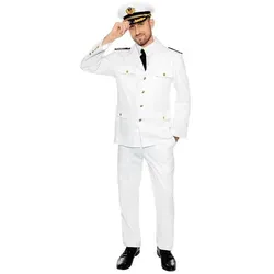 Maskworld Authentisches Kapitän Kostüm - Seefahrer Verkleidung für Fasching & Halloween - Hochwertiges 4-teiliges Kapitän Kostüm mit Blazer, Hose und Mütze, ideal für Karneval und Motto-Partys. Einfaches An- und Ausziehen dank Druckknöpfen und bequemer Gummizug-Hose.