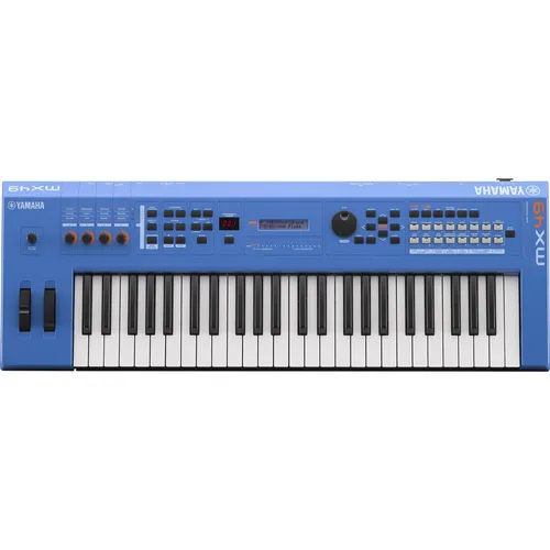 Yamaha MX49 V2 Blue - 49-Tasten Synthesizer - Synthesizer mit AWM2 Tonerzeugung, 128-facher Polyphonie und 1.000 Voices. Ideal für kreative Musikproduktion und Live-Performances.