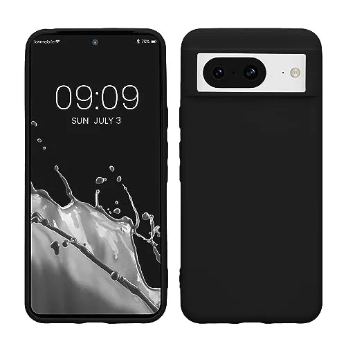 kwmobile Hülle für Google Pixel 8 TPU Case - Handyhülle unterstützt kabelloses Laden, Flexible Schutzhülle, gummiertes Cover in Schwarz matt