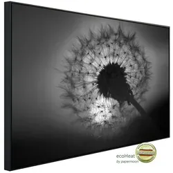 Papermoon Infrarotheizung INFRAROT-BILD-HEIZUNG, Blume Schwarz & Weiß, TÜV-Rheinland/GS zertifiziert, angenehme Strahlungswärme 80 cm x 60 cm x 3 cm