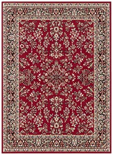 Hanse Home Design Kurzflor Wohnzimmerteppich Orient - Zabul Perser Look - Orientalischer Teppich für Esszimmer, Wohnzimmer und Schlafzimmer in rot, 120x160 cm. Pflegeleicht aus strapazierfähigem Polypropylen, ideal für alle Innenräume und verbessert die Akustik sowie Wärmeisolierung.